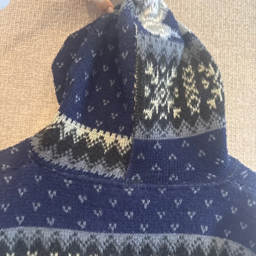 Tejidos Ruminahui VTG Full Zip Hooded Penguin Sweater Size Large Pockets